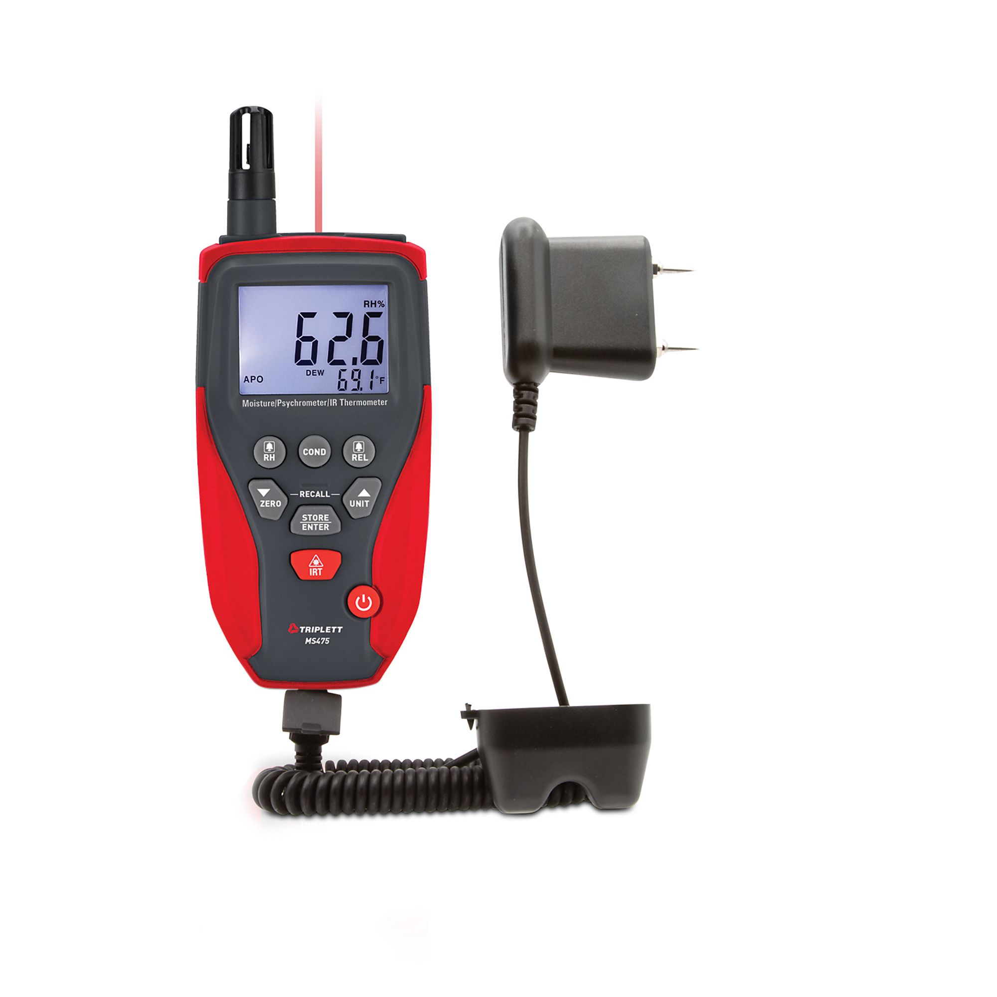 Triplett, Moisture/Psychrometer/IR Thermometer, Model# MS475